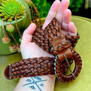 Vintage Braided Leather Belt